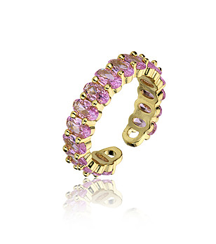 Златист дамски пръстен с розов камъни Arabella снимка