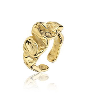 Позлатен дамски пръстен с нестандартен дизайн снимка