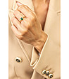 Позлатен дамски пръстен със зелен цирконий Presley-1 снимка