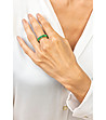 Златист дамски пръстен със зелени камъни Arabella g-1 снимка