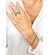 Златист дамски пръстен със зелени камъни Arabella g-2 снимка