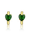 Позлатени дамски обеци със зелени сърца Danna-0 снимка