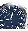 Сребрист мъжки часовник със син циферблат Zam-2 снимка
