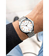 Сребрист мъжки часовник с бял циферблат Zam-1 снимка