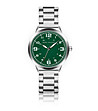 Сребрист мъжки часовник със зелен циферблат  Zam-0 снимка