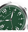 Сребрист мъжки часовник със зелен циферблат  Zam-2 снимка