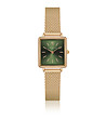 Златист дамски часовник със зелен циферблат Karolen-0 снимка