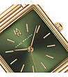 Златист дамски часовник със зелен циферблат Karolen-2 снимка