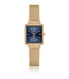 Златист дамски часовник със син циферблат Karolen-0 снимка