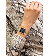 Златист дамски часовник със син циферблат Karolen-1 снимка