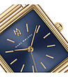 Златист дамски часовник със син циферблат Karolen-2 снимка