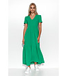 Памучна рокля в зелен цвят Juliet-0 снимка