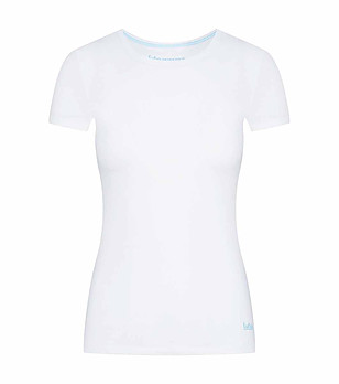 Бяла дамска памучна тениска Alfina снимка