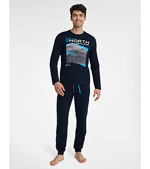 Мъжка памучна пижама в тъмносиньо Icicle снимка