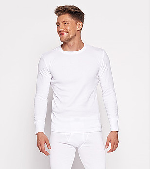 Бяла памучна мъжка блуза снимка