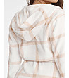 Дамски халат в цвят крем на каре Great-3 снимка