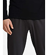 Памучна мъжка пижама в черно и цвят графит Insure-4 снимка