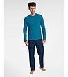 Мъжка памучна пижама в сини нюанси Unusual-0 снимка