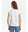 Памучна дамска тениска в цвят крем Mireille-1 снимка