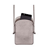 Чанта за телефон от естествена кожа в сребристо и сиво Minorca-3 снимка