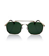 Слънчеви сребристи поляризирани очила със зелени лещи-1 снимка