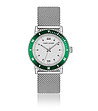 Сребрист дамски часовник със зелен безел Sofia-0 снимка