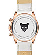 Розовозлатист дамски часовник с бяла каишка Valencia-1 снимка