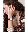 Розовозлатист дамски часовник с кафява кожена каишка Serenity-2 снимка
