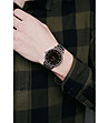 Сребрист мъжки часовник с кафяв циферблат Nyon-3 снимка