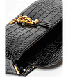 Черна дамска чанта с кроко релеф Linela-3 снимка