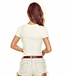 Дамска блуза Leana в цвят екрю рипс-1 снимка