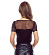 Черна дамска блуза в макси размер с дантела Noemi-1 снимка