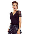 Дамска блуза в черен цвят Reva в макси размери-0 снимка