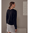 Oversize дамски пуловер в черно Nena-1 снимка