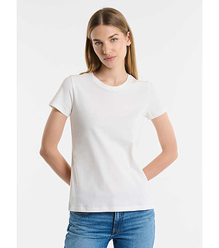 Дамска тениска от органичен памук в екрю Basilia снимка