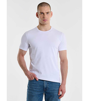 Памучна мъжка блуза в цвят крем Classac снимка