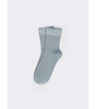 Дамски памучни чорапи в син нюанс с лого Marcolia снимка