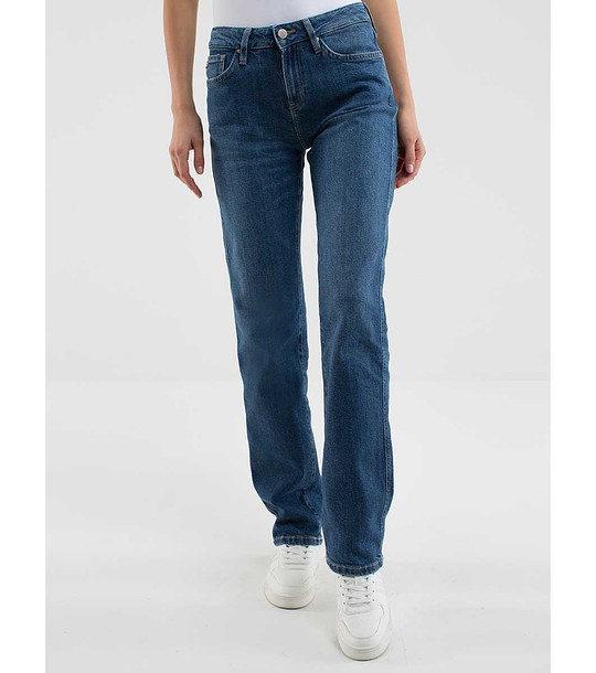 Памучни дамски дънки в синьо Myrra снимка