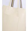 Дамска шопър чанта в цвят крем-1 снимка