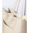 Дамска шопър чанта в цвят крем-2 снимка