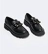 Черни дамски обувки с масивна подметка-1 снимка