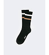 Черни мъжки чорапи с ленти в бяло и бежово Pasoni-0 снимка