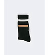 Черни мъжки чорапи с ленти в бяло и бежово Pasoni-1 снимка