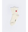 Дамски чорапи в екрю с червено сърце Harti-0 снимка
