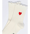Дамски чорапи в екрю с червено сърце Harti-3 снимка