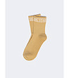 Дамски памучни чорапи в бежово с лого Marcolia-0 снимка