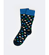 Тъмносини мъжки чорапи на точки Dorianer-0 снимка