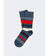 Сини мъжки чорапи на райе Blumer-0 снимка