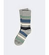 Сиви мъжки чорапи на райе Blumer-0 снимка