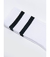 Unisex чорапи в екрю с черни ленти Ribs-2 снимка